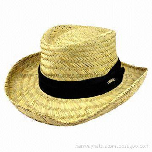 Party Cowboy Hat, Made From Straw with Black Band